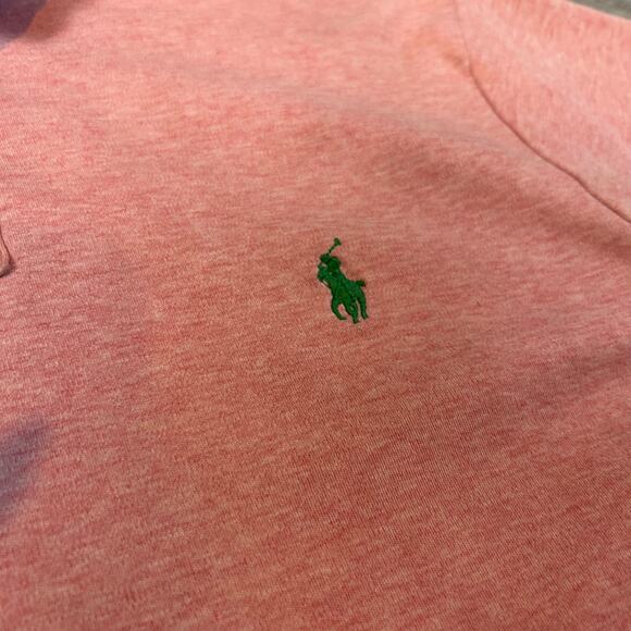 Polo Ralph Lauren Custom Fit Polo Shirt Pink Heather Short Sleeve Green Pony M - Picture 2 of 6